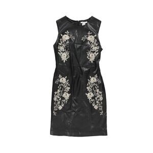 bar III Womens Embroidered Bodycon Pencil Dress, Black, XXS, DM